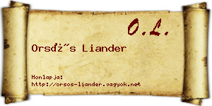 Orsós Liander névjegykártya